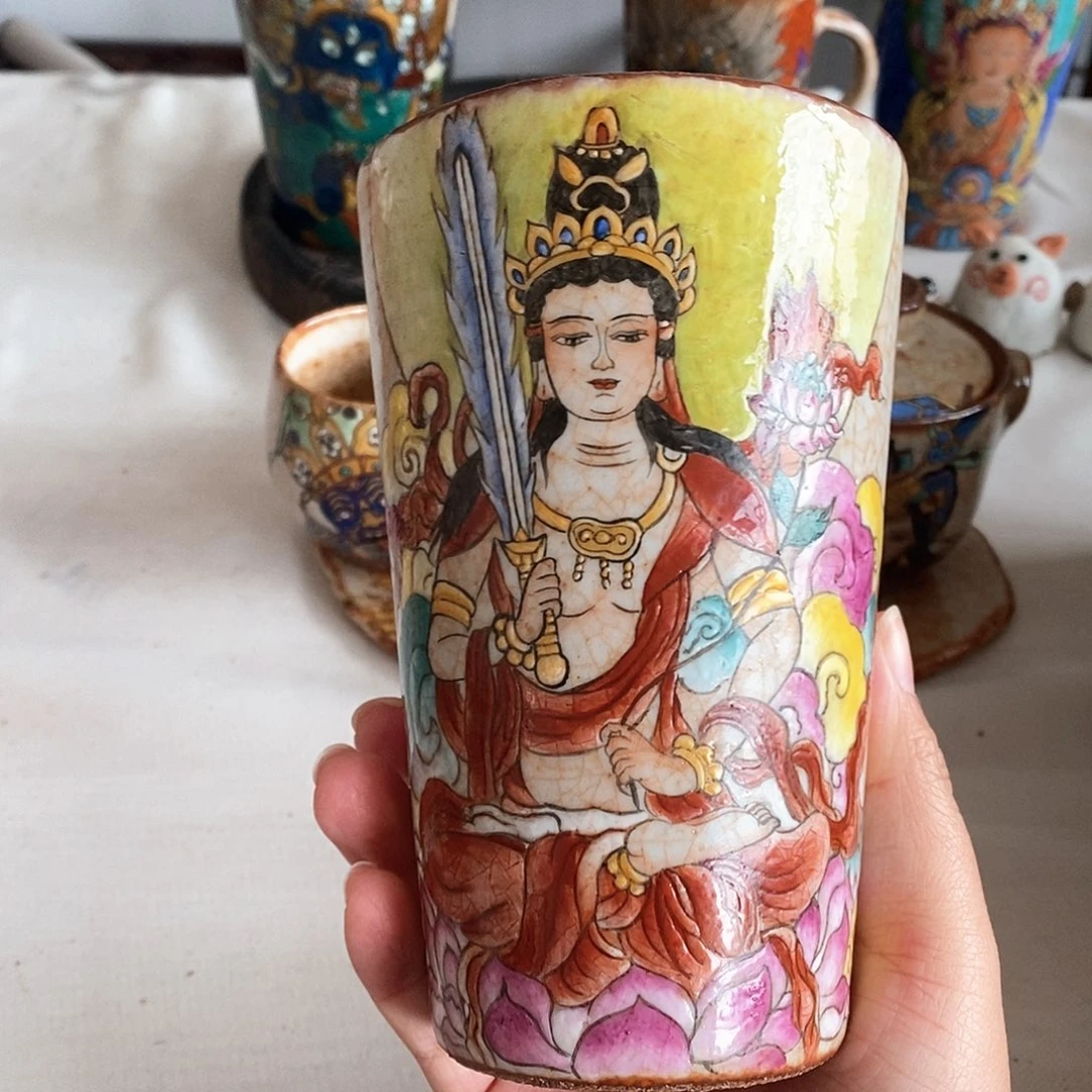 手工手绘虚空藏茶杯