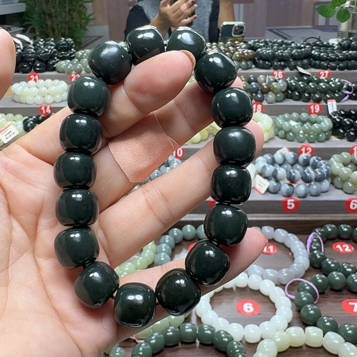 未镶嵌手链和田玉新疆沙枣青老型卡14
