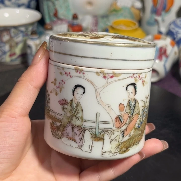 摆件桃花美女茶叶罐全品