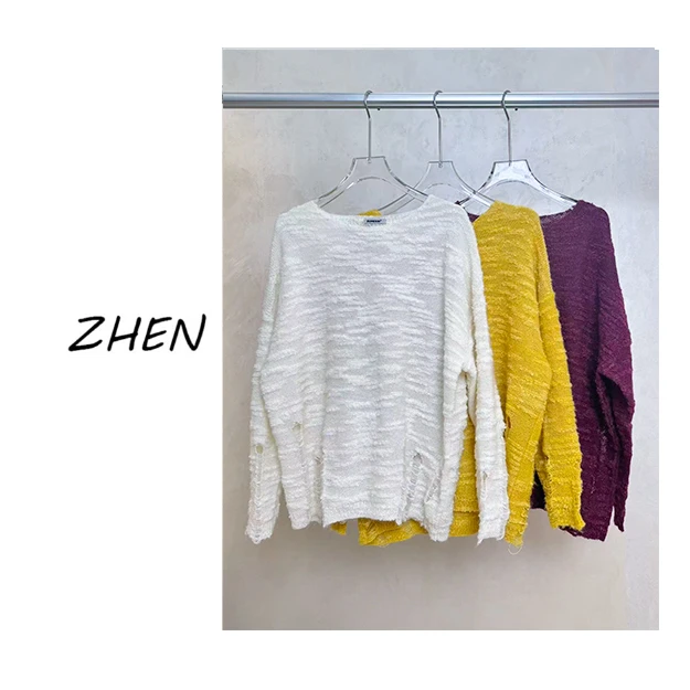 【ZHEN】25K01481 2025新款显瘦时尚百搭小众气质毛衣女款