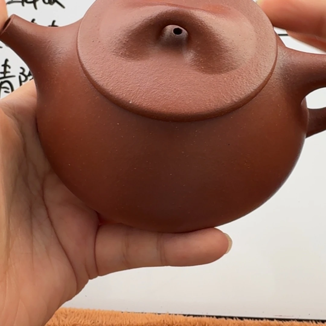 紫砂茶壶宜兴原矿红降坡