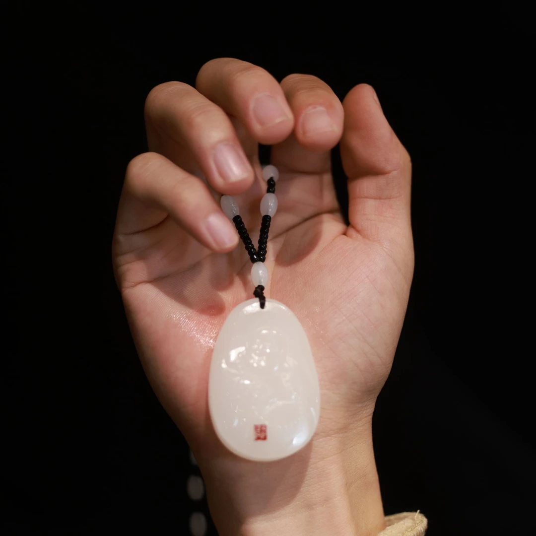 非金属仿水晶吊坠 天然高档石雕长牌精美项链