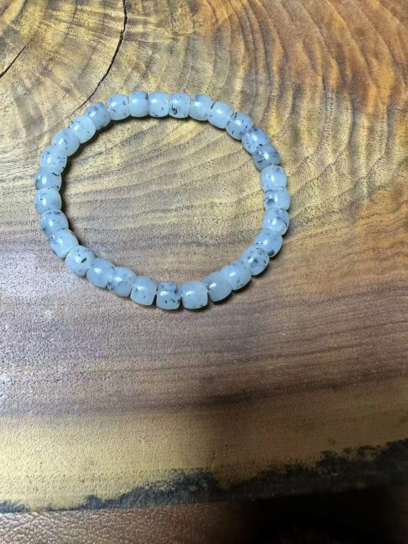 和田玉青花点墨手串