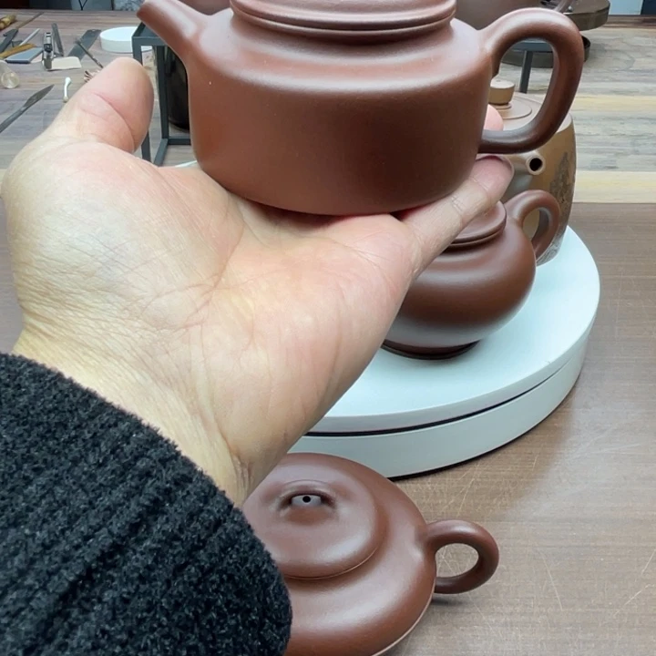 禅***心紫砂茶壶原矿底槽清德钟壶180cc全手工制