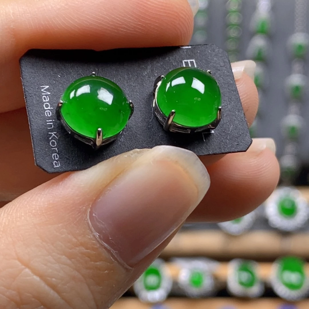 颈饰银S925镶嵌翡翠26号9mm