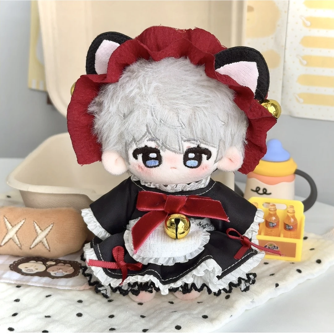 10cm娃衣10cm棉花娃娃衣服女仆福瑞体女仆套装娃衣适合男女娃