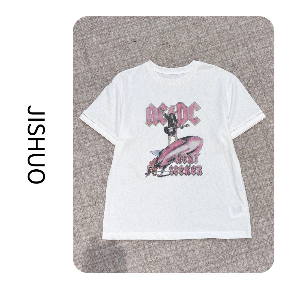 白色短袖休闲夏季春夏印花设计师圆领卡通T