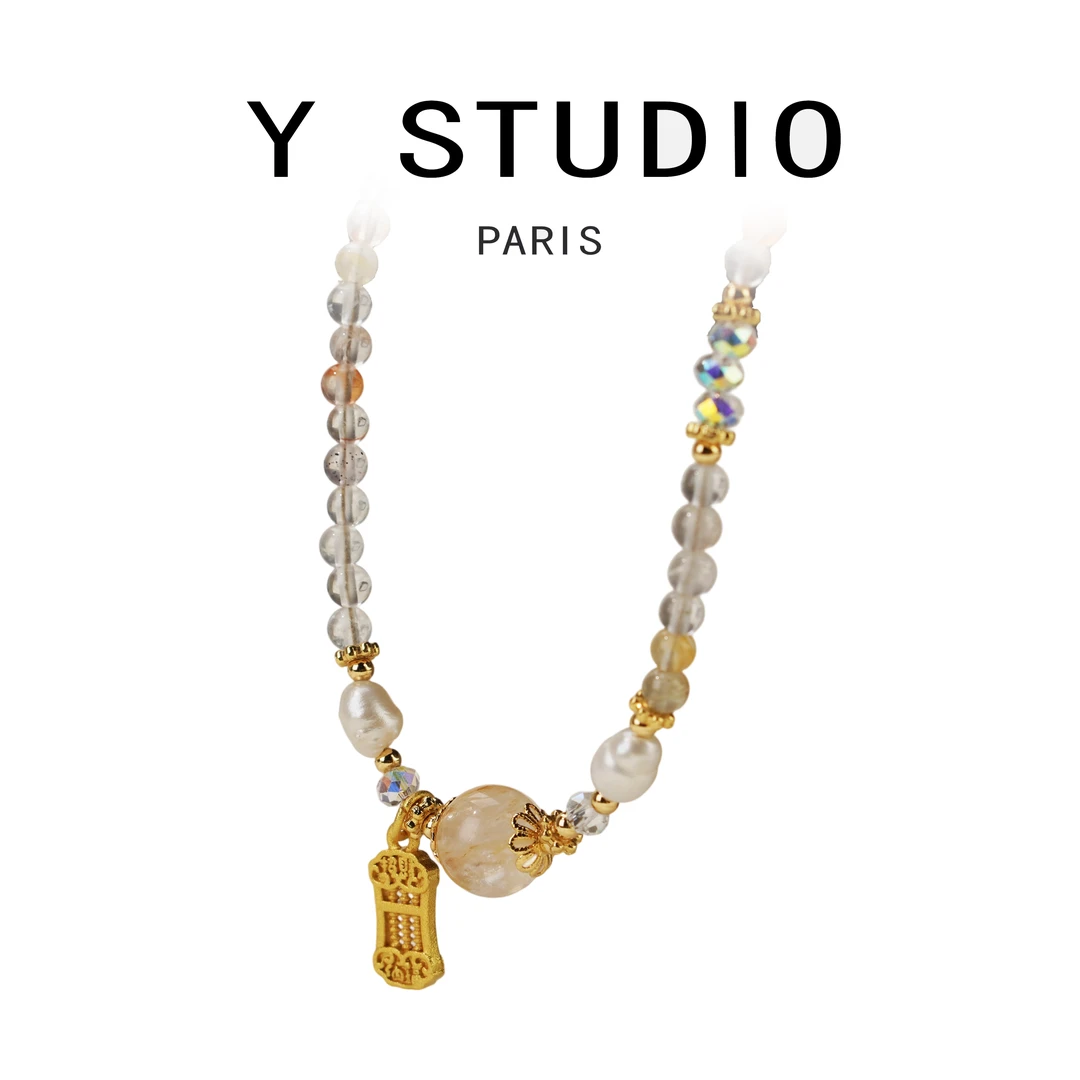 【大妮专属】红胶花水晶珍珠项链轻奢气质时尚设计师女士3圈手链