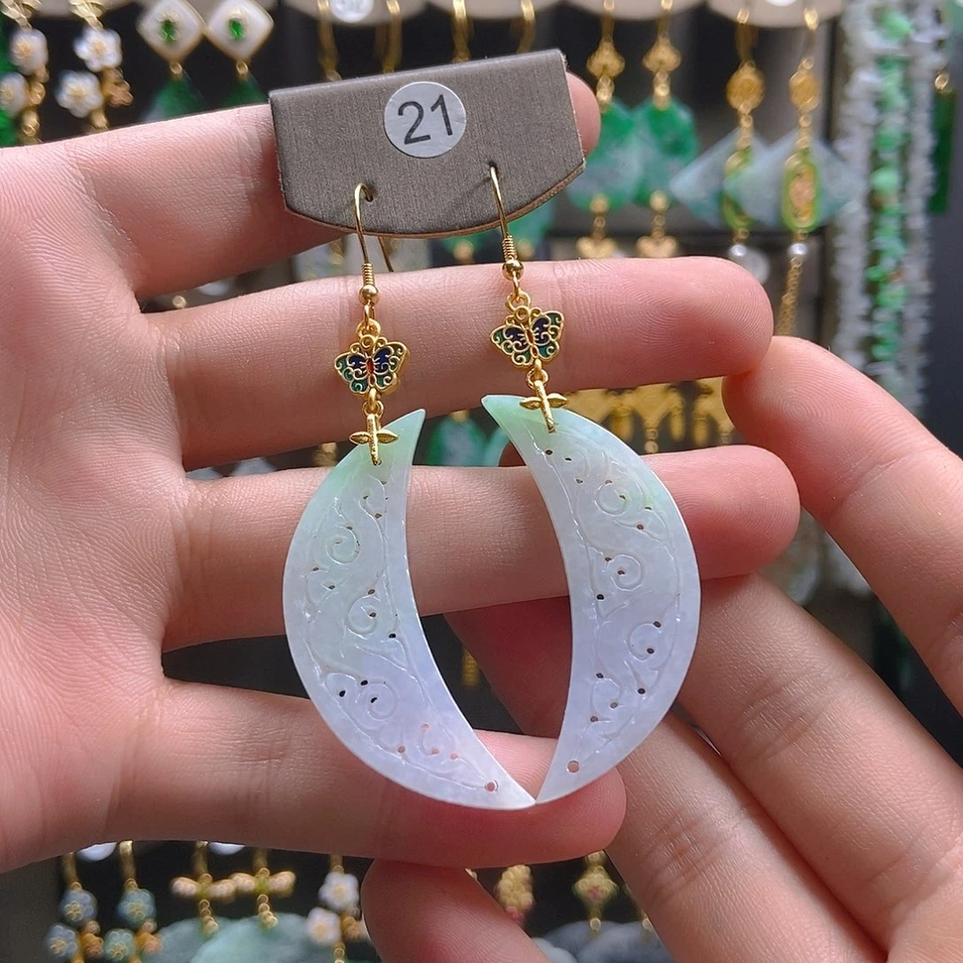 翡翠未镶嵌耳饰翡翠