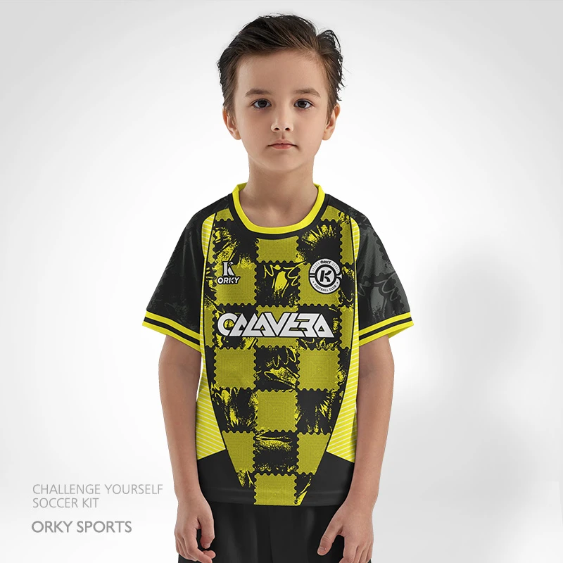 ORKY沃恺儿童足球服套装男童女童小学生队服青训球衣定制比赛衣服