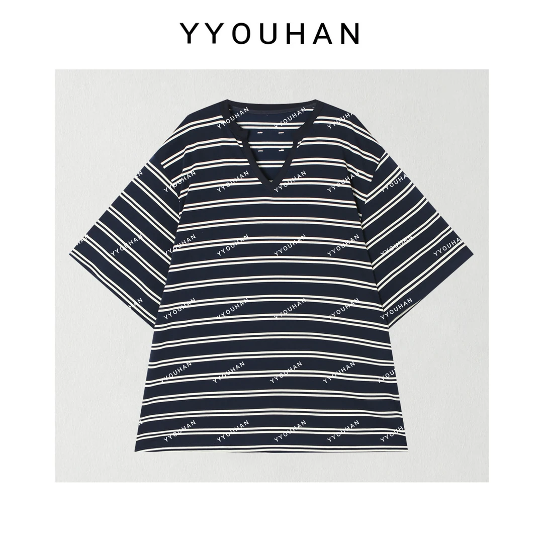 YYOUHAN 2025新款【休闲日记】后背刺绣百搭T恤上衣 2507C4004