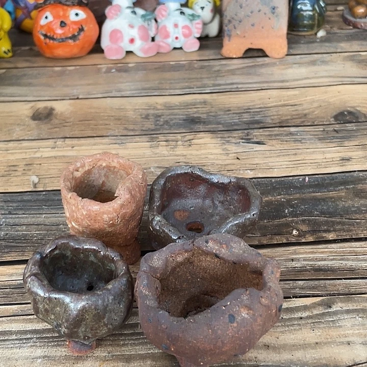 阿***）处理的手工粗陶高温花盆1112