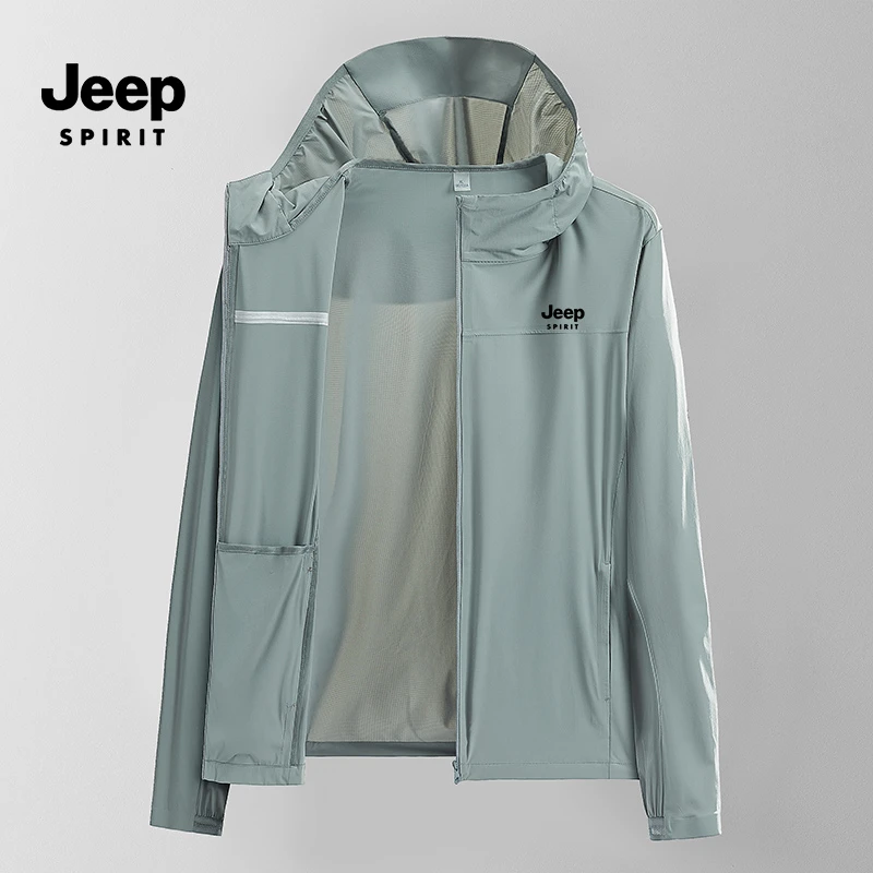 JEEP吉普夏季冰丝防晒衣男女轻薄透气户外钓鱼防紫外线防晒服外套