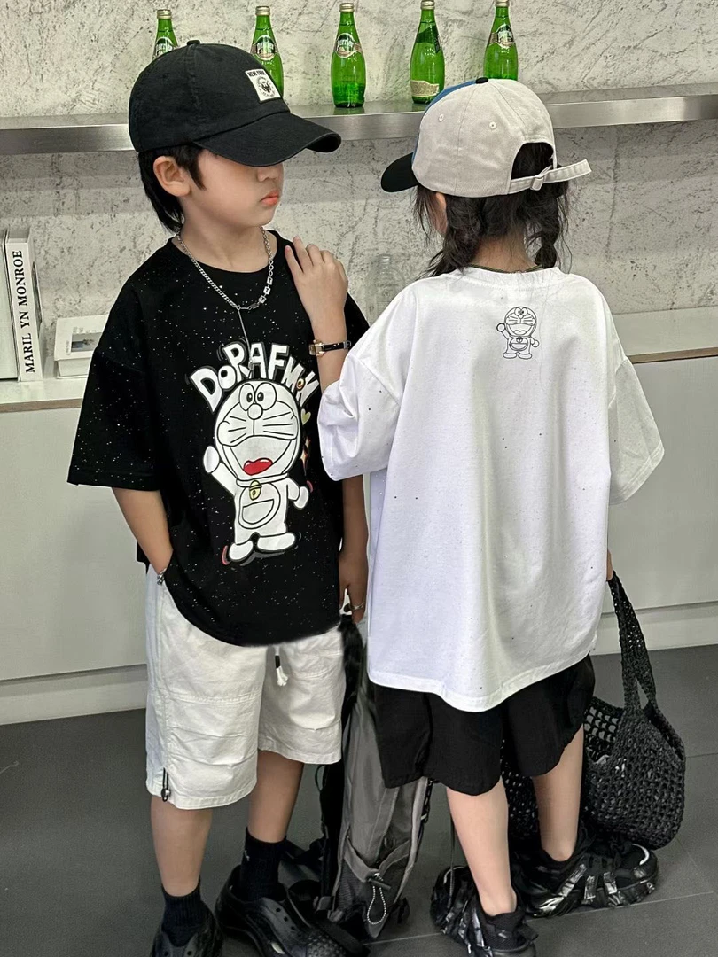 HLB2025男童夏款韩系夜光潮流卡通T恤1562