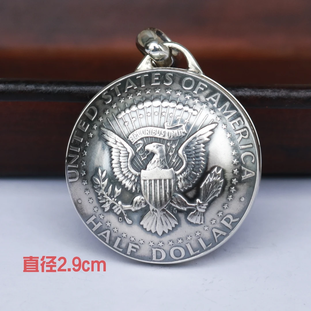 古意手作复古手工半美元银币照片记忆盒挂件吊坠创意礼物