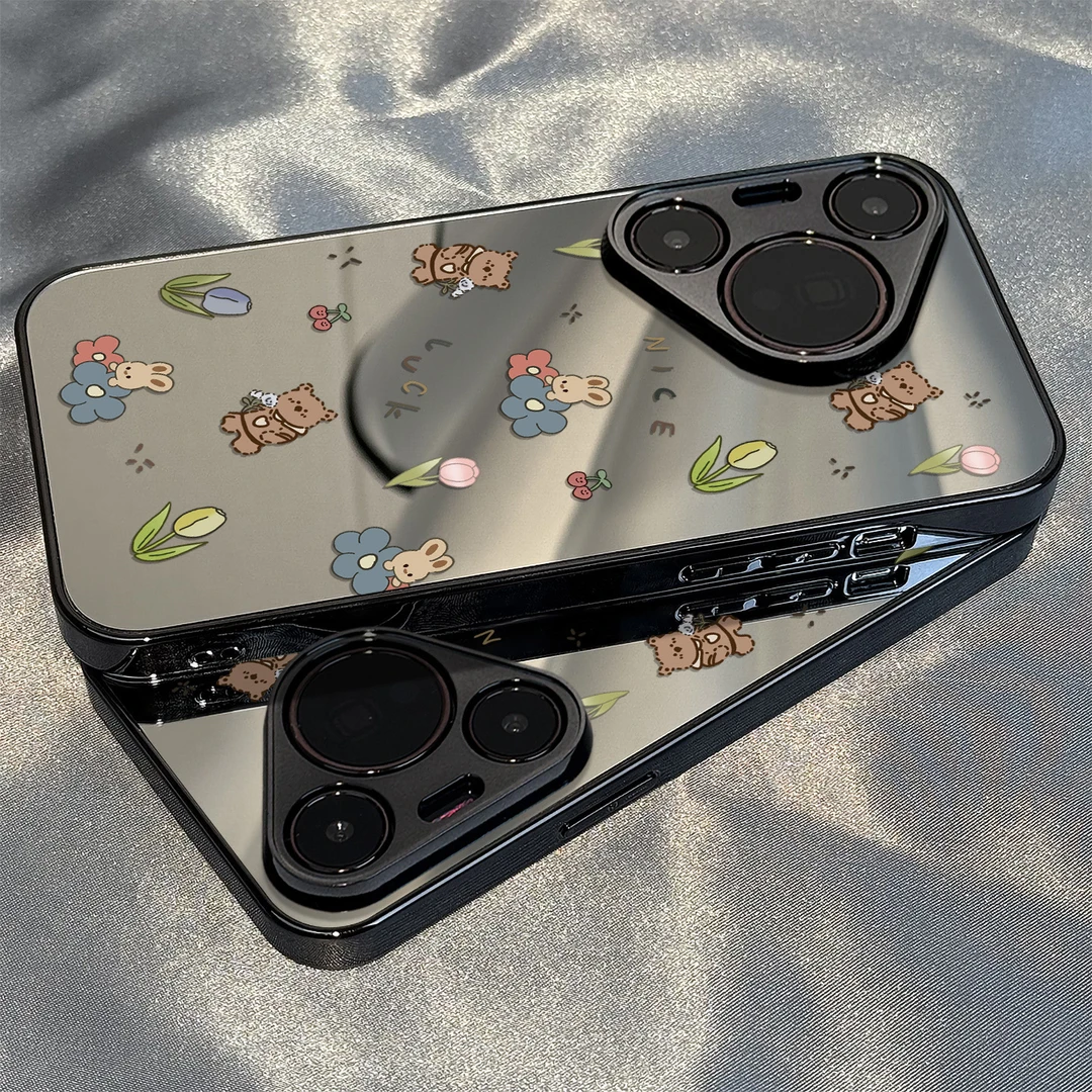 适用于华为pura80pro+手机壳镜面郁金香兔高颜值网红同款数码配件