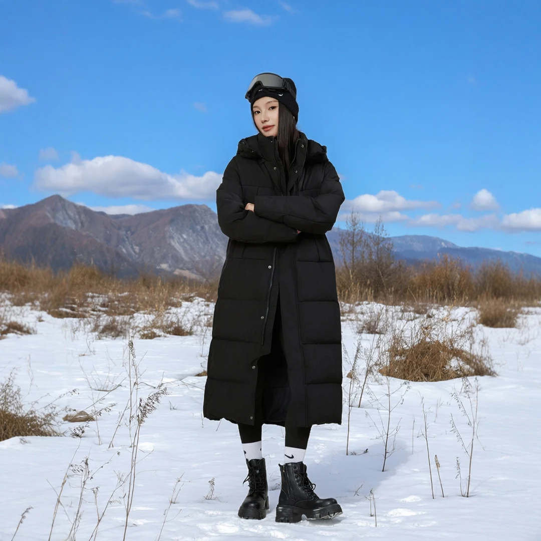 2025新款爆款长款白鸭绒中戏红人馆江西共青城羽绒服极寒女款冬