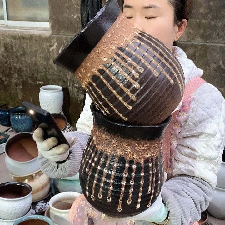 紫砂花盆瑕疵口15高20