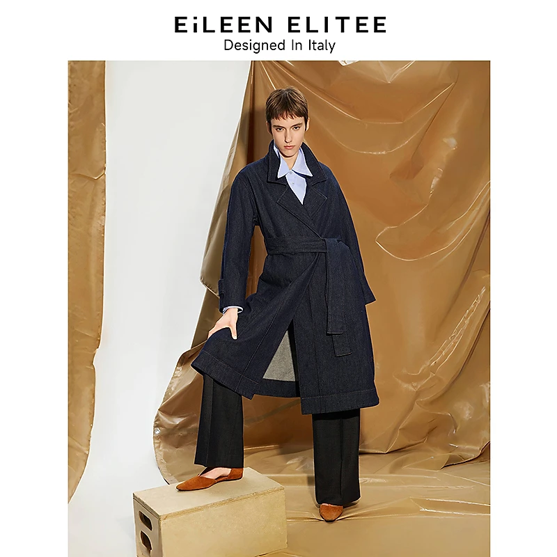朗姿欧洲EiLEEN ELITEE2025年春季新款高级感中长款气质风衣外套