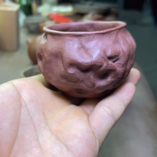茶杯紫砂原矿手捏杯，100毫升