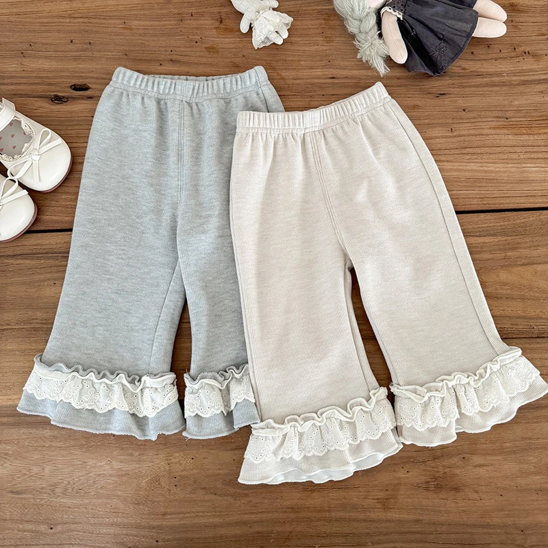 宝宝裤子2025秋季新款可爱女宝花边打底裤婴幼儿洋气百搭长裤a类