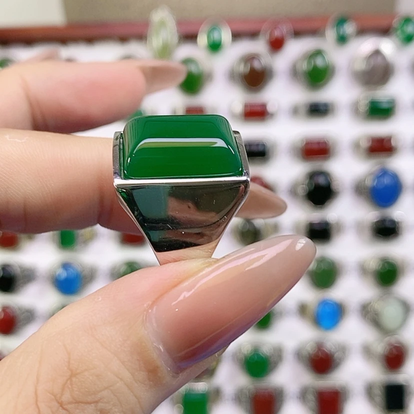 【闪购商品】银S925镶嵌戒指玛瑙/玉髓