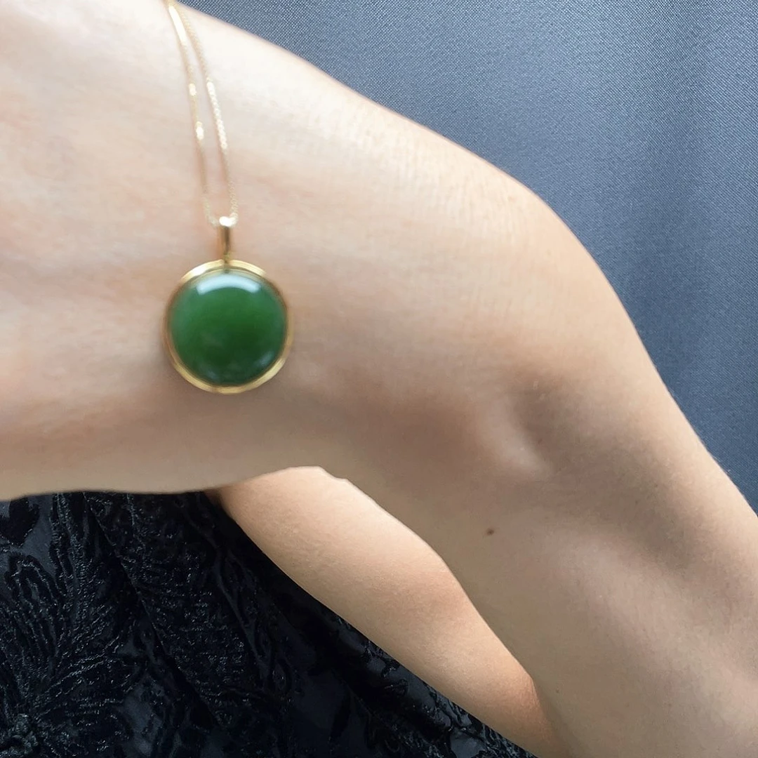 和田玉银S925镶嵌颈饰