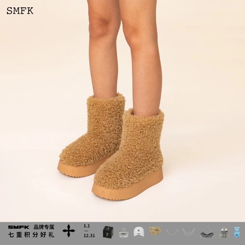 SMFKWoolly毛毛靴 S0004F 冬季厚底增高防滑高筒雪地靴