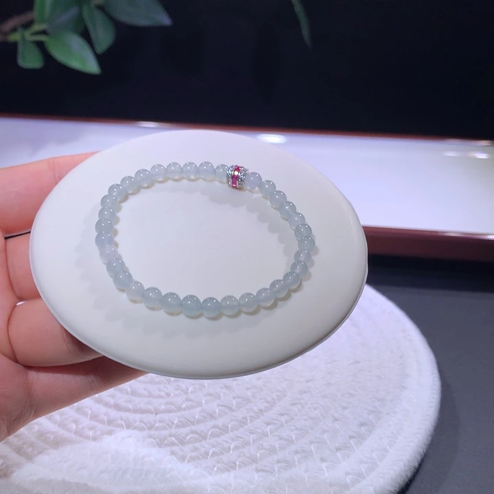 翡翠散珠翡翠冰蓝手串