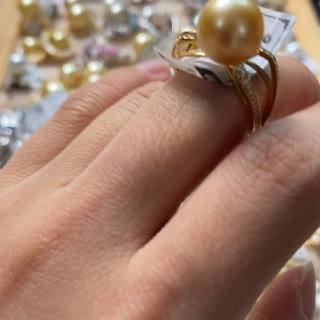 海水珍珠戒圈银S925镶嵌