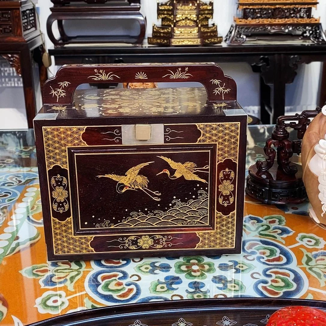 成套家具紫檀木类小叶紫檀提篮