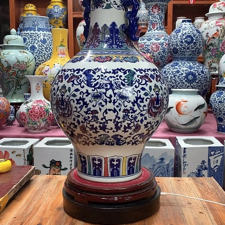 用***9景德镇陶瓷手工手绘花瓶摆件