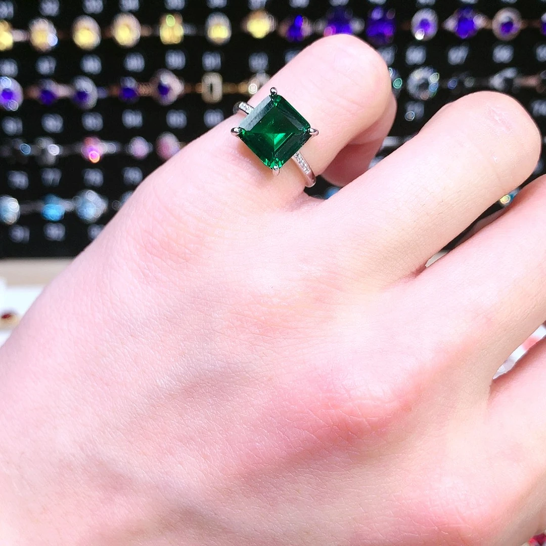 透辉石戒指银S925镶嵌