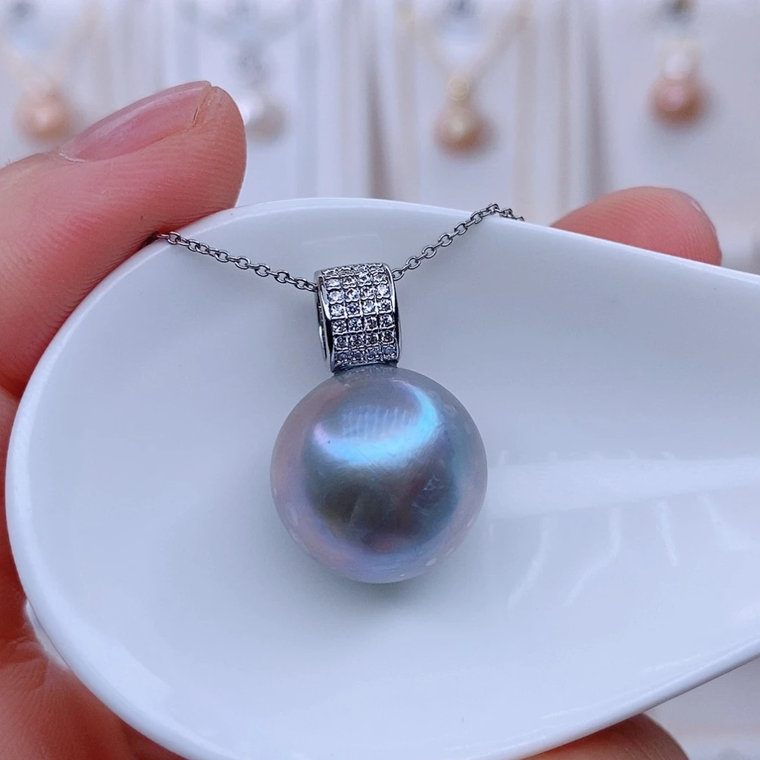 颈饰银S925镶嵌淡水珍珠