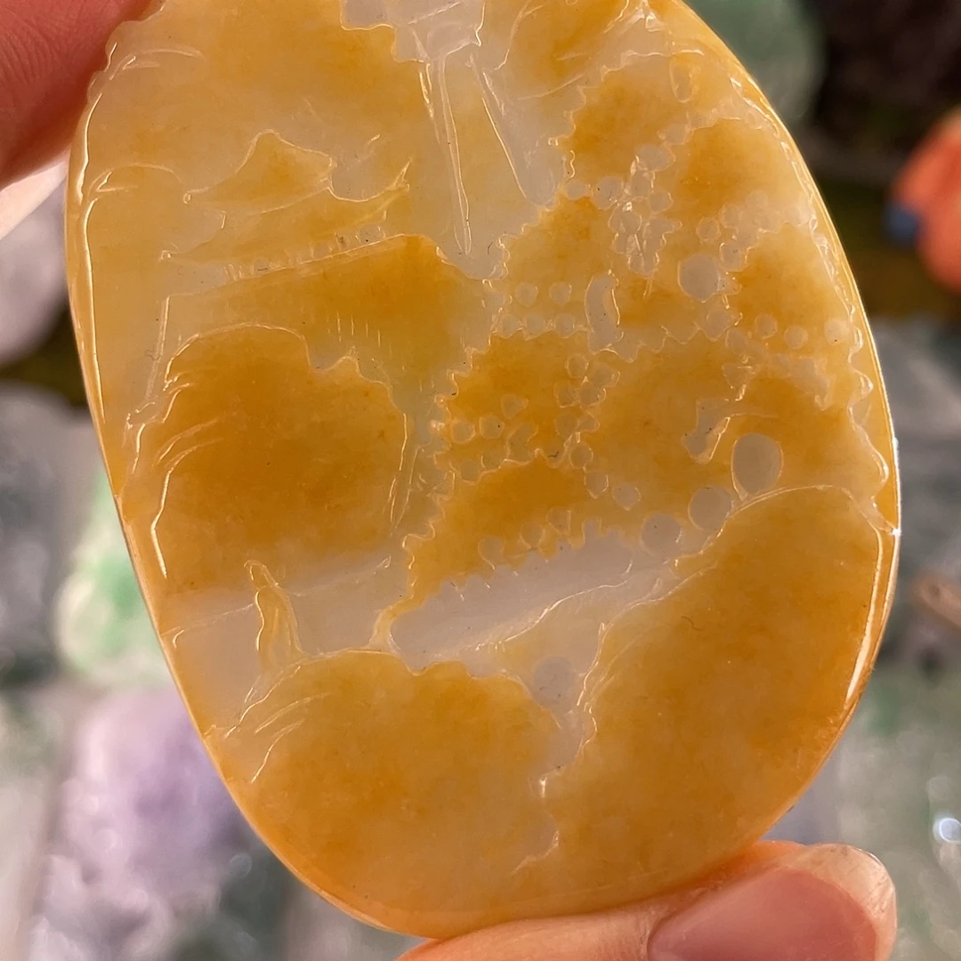 颈饰未镶嵌翡翠山水牌