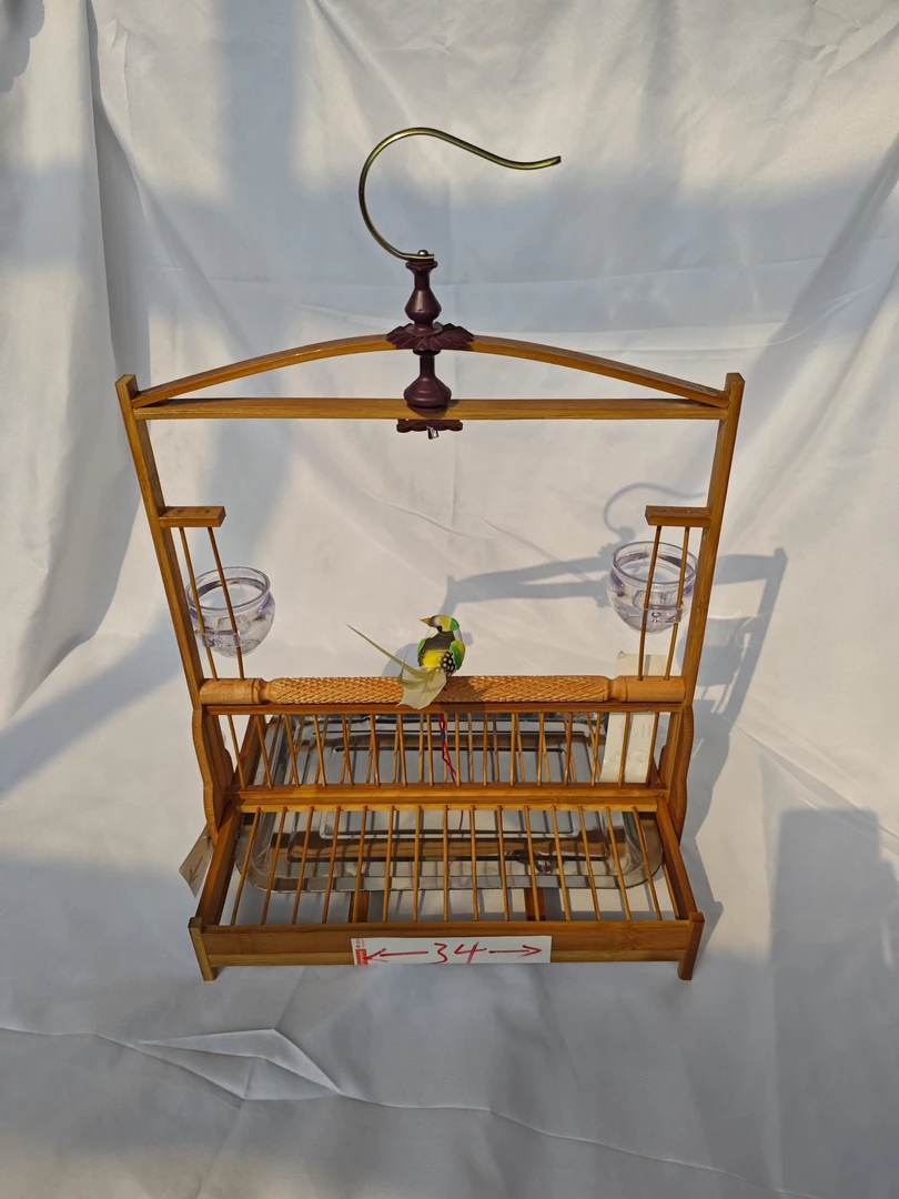 八哥鸟架纯手工竹制鸟用站架玄凤鹦鹉站杠小鸟站架鹦鹉笼子鸟笼