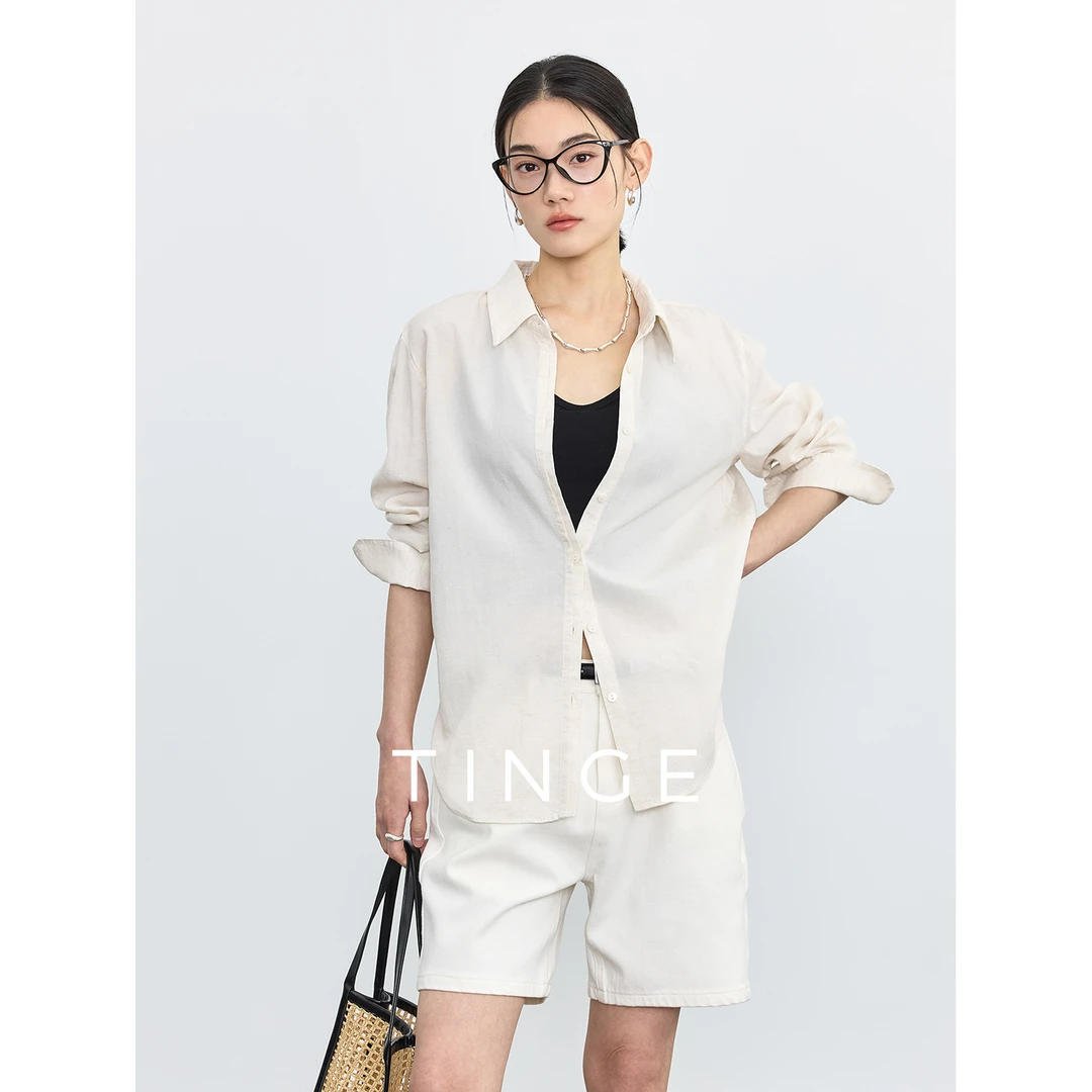 TINGE贴己天丝凉感防晒长袖女夏季薄款罩衫休闲衬衫微透外套衬衣
