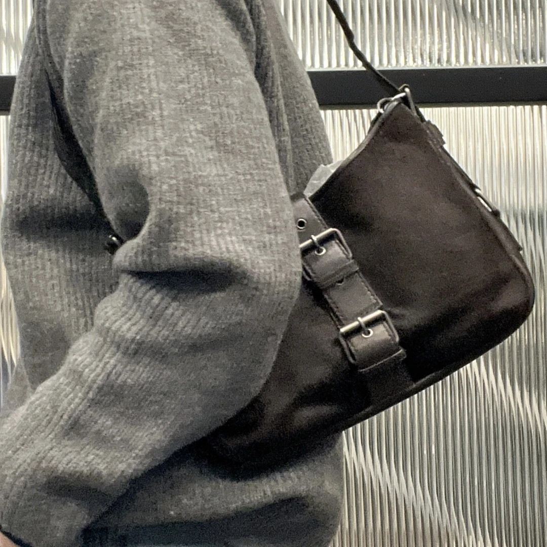 95新 YSL/圣罗兰 【涛】23PP04 棕色马毛单肩腋下包