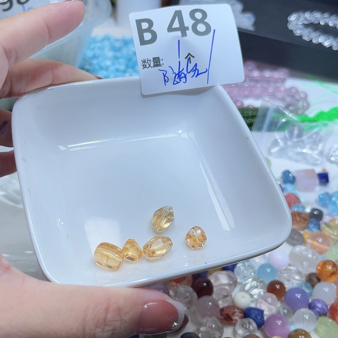 水晶珠宝半成品银S925镶嵌B48。