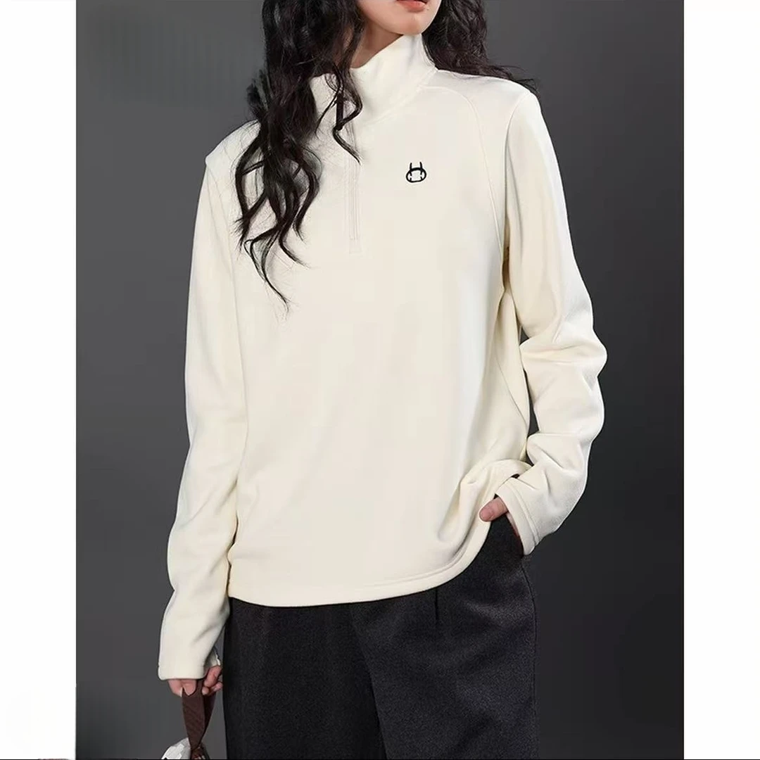 2025深秋冬款儿童长袖上衣发热绒保暖半高领打底百搭立领打底衫