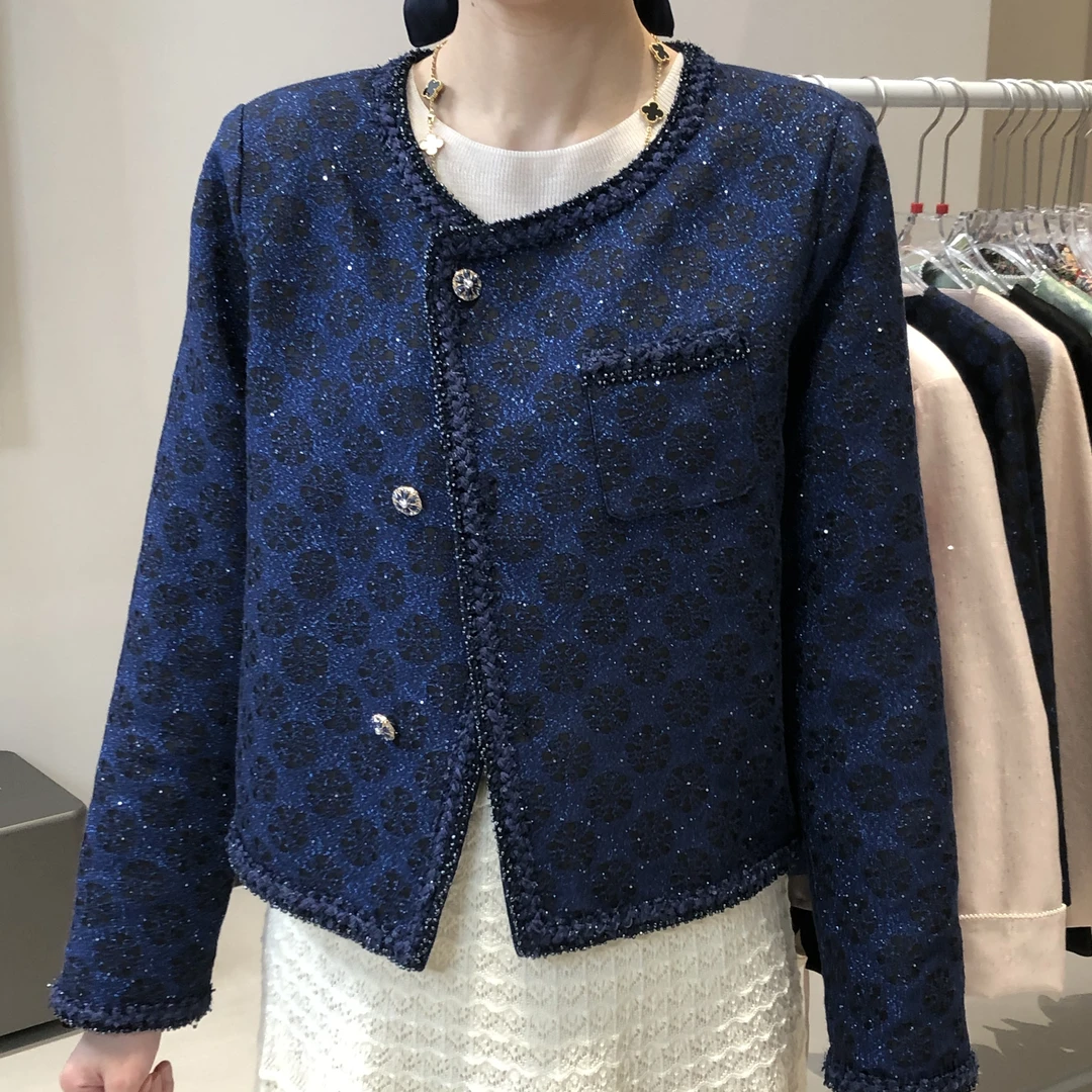 上久楷 小香风外套 丝毛女款新中式上衣