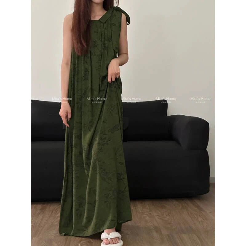 【吊带裙】2025年新款棉绸时尚洋气清凉网红感吊带裙
