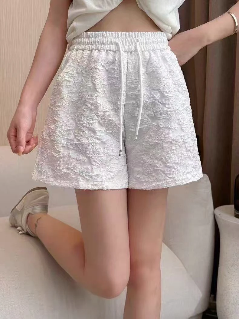 W阿薇-浮雕提花小A版短裤