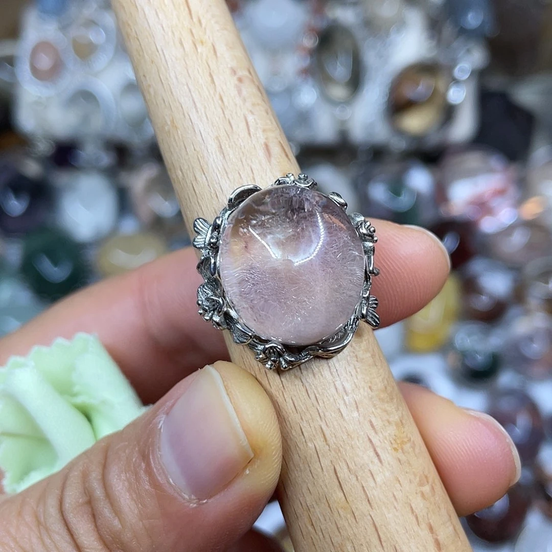 【闪购商品】银S925镶嵌珠宝半成品水晶戒指