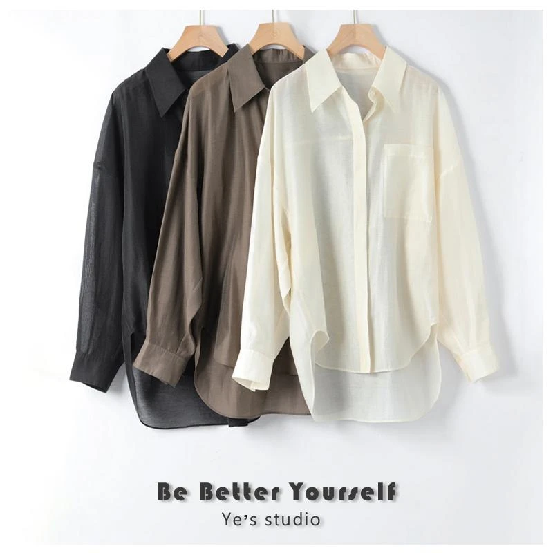 【在仓现现】天丝亚麻混纺透气凉爽防晒衬衫23116232