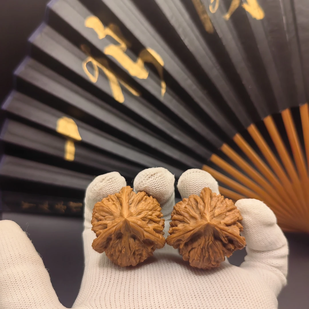 全品无修 文山三棱核桃把件 转圈38高36 新果文玩核桃 天然文玩