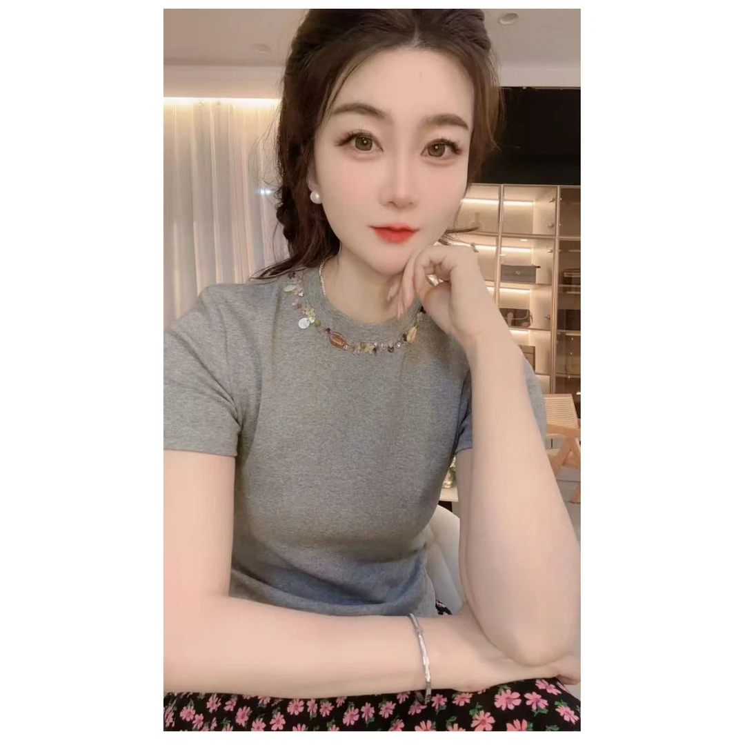 『舒适重工H』时尚气质百搭时尚T恤6878