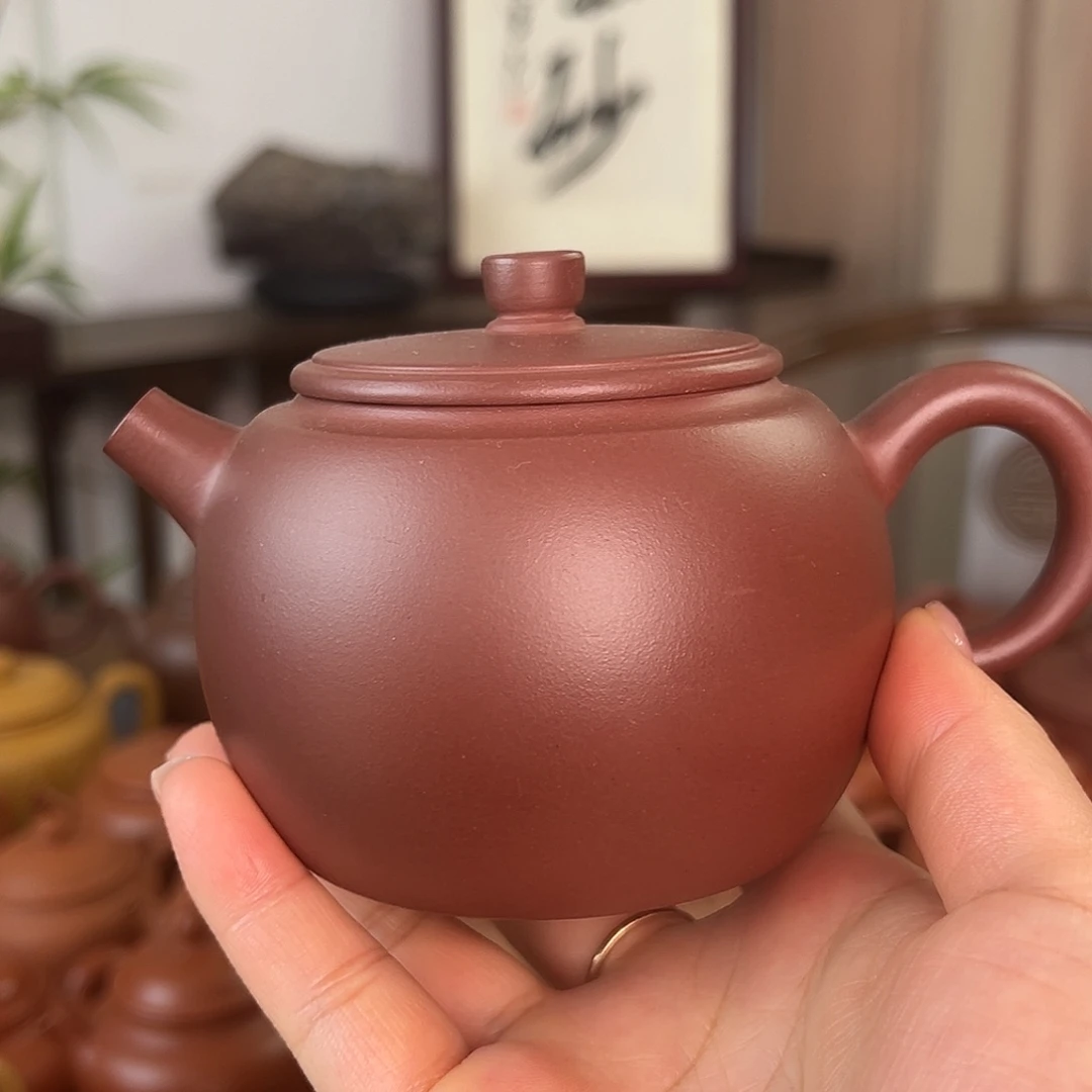 茶壶紫砂精品原矿紫泥苹果壶250cc左右