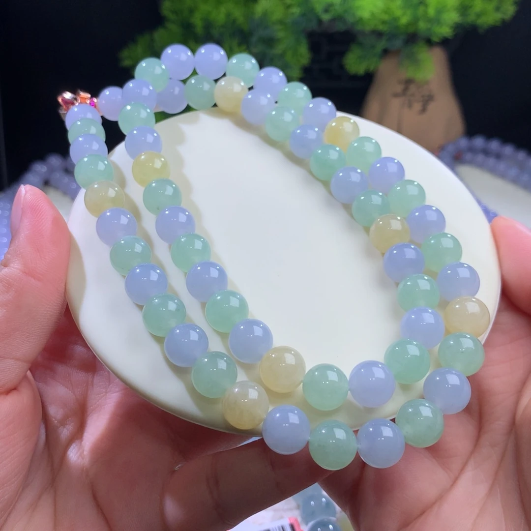未镶嵌手串翡翠多宝色卡10