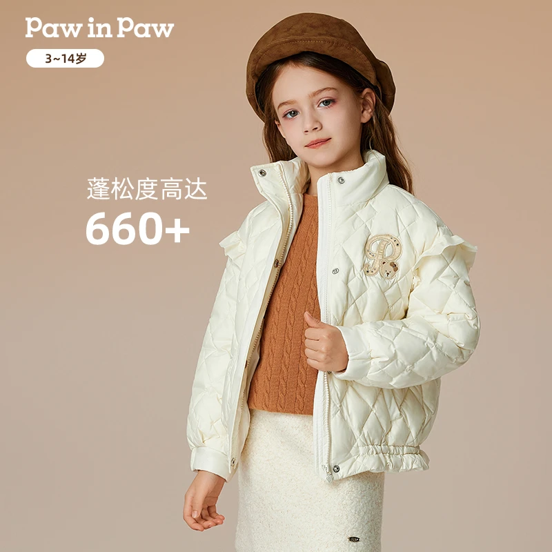 【三防】PawinPaw卡通小熊童装秋冬女童菱形绗缝羽绒服PCJDE4T21E